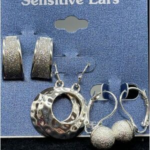 Sensitive Ears Set of 3 Various Earrings